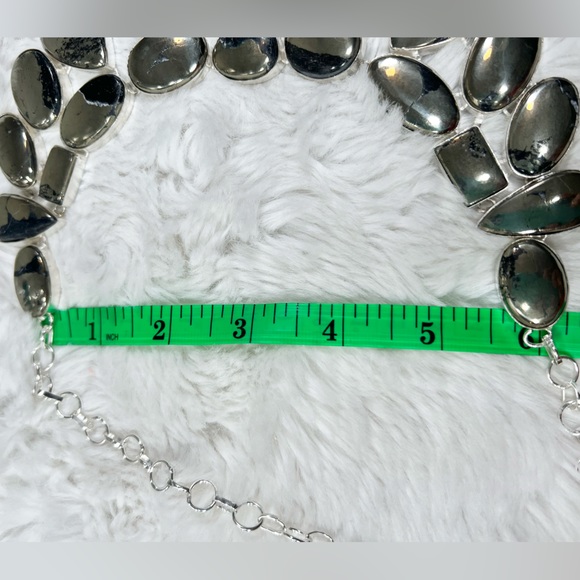 Apache Pyrite 925 “Fools Gold” Large Gemstone Necklace & Bracelet - Picture 10 of 15